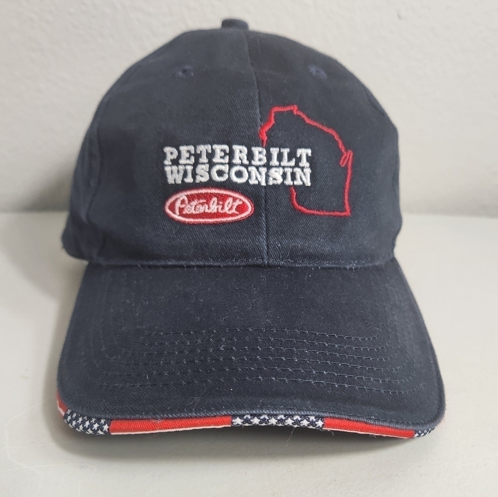 Peterbilt Wisconsin Advertising Vintage Adjustable Navy Baseball Cap